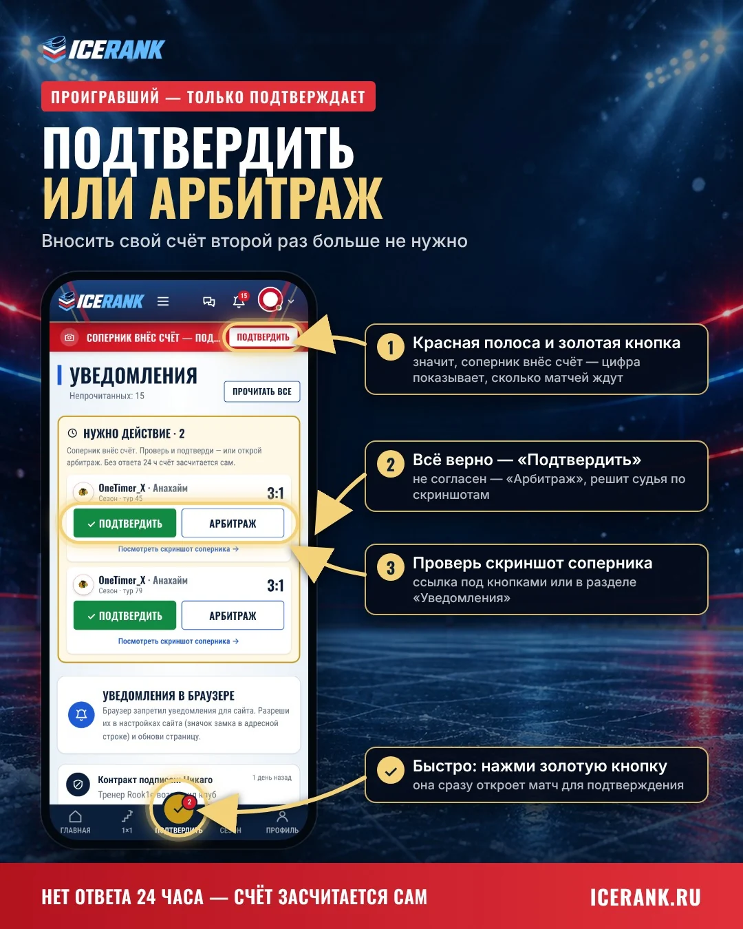 Подтвердить или арбитраж